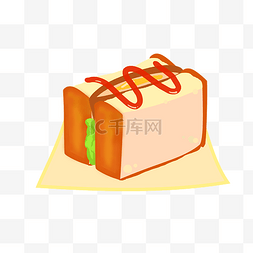 三明治美食小吃插画