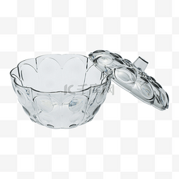 线描盖碗茶图片_带盖水晶碗玻璃碗