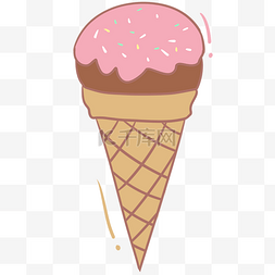 粉色冰淇淋图片_蛋筒粉色冰淇淋
