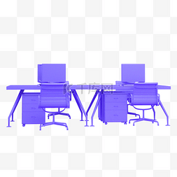 c4d装饰图片_立体办公室桌椅