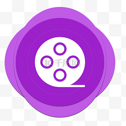 紫色的视频图标卡通
