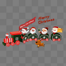 圣诞老人麋鹿素材图片_圣诞圣诞节开小火车发礼物