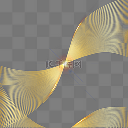 波浪曲线金色图片_金色漂浮线条装饰