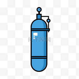 氧气瓶图片_一个蓝色氧气瓶