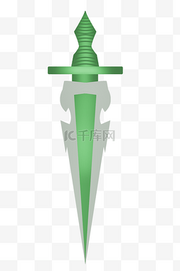 绿色的宝剑装饰插画