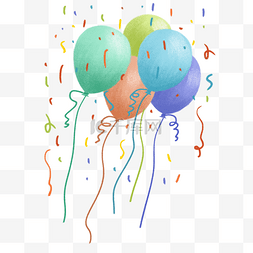 彩色漂浮气球图片_肌理风格生日气球装饰