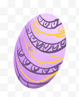手绘卡通紫色的彩蛋免扣元素