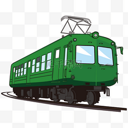带铁轨的火车图片_绿皮火车