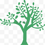 环保绿色树剪影