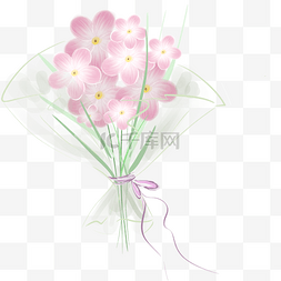 淡粉色花朵素材图片_水粉淡彩花束