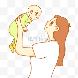 婴儿矢量图图片_妈妈手抱婴儿宝宝插图下载