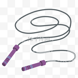 运动器材健身图片_紫色跳绳器材插图