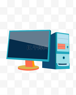 电脑主机图片_蓝色电脑图标