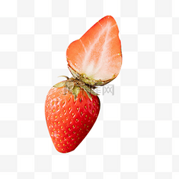 切半草莓图片_水果草莓摆拍