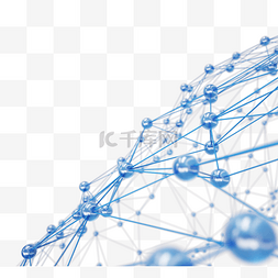 蓝色科学图片_蓝色球体分子结构3d元素