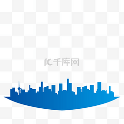 蓝色商务城市图片_蓝色渐变城市影像免扣图