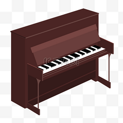 咖色乐器钢琴插画