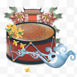 中式国潮花朵图片_中国风传统图案装饰