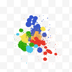 泼洒图片_彩色涂鸦墨点泼墨墨迹元素