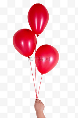 氢气球红蓝色图片_红色气球