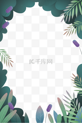 春天春植物叶子树叶边框