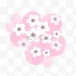 樱花树樱花节春天粉色系手绘装饰