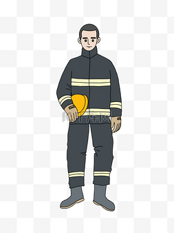 劳动节消防员插画
