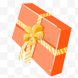 橘红色袋鼠图片_橘红色生日礼盒插画
