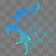 鹿奔跑科技动物智能魔幻数据光点状线蓝色