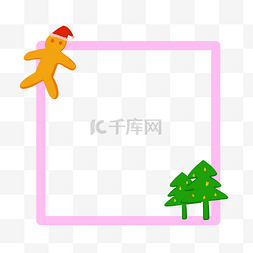 玩偶树木边框插画