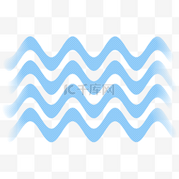 不规则几何线条天蓝色波浪