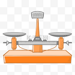橙色天平称装饰插画