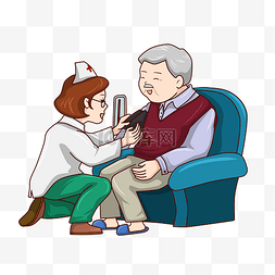 护士检测老人身体