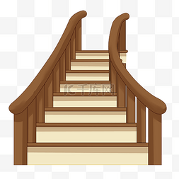插画梯子图片_木质的楼梯阶梯插画