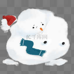 大寒图片_雪人融化