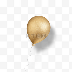生日图案元素图片_金黄色的气球免抠图