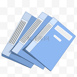 卡通蓝色办公文件夹插图