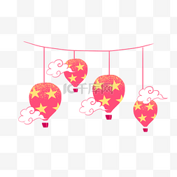 红色热气球挂饰