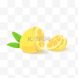 柠檬柠檬片黄色简单夏日水果