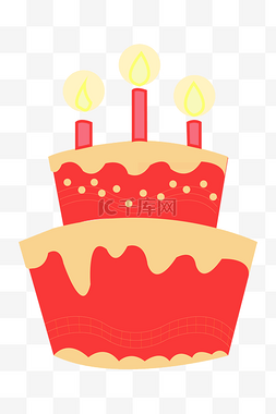 蛋糕双层图片_生日红色蛋糕