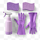 紫色洗涤用品3d元素