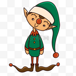 Christmas图片_歪着头christmas elf圣诞节卡通插画