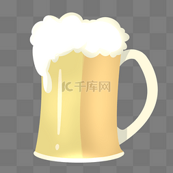扎啤杯图片_一大杯扎啤啤酒插画