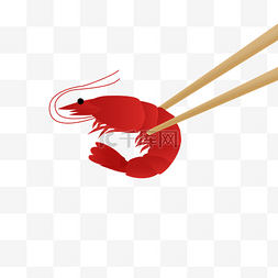 筷子夹小龙虾
