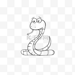 手绘黑白儿童画图片_snake clipart black and white 手绘黑白小