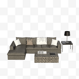 一组灰色的沙发组合