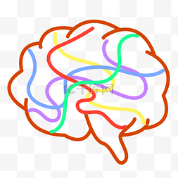 脑子真人图片_彩色线条大脑