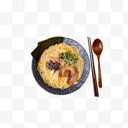 汤勺筷子图片_一碗豚骨拉面与餐具