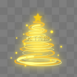 发光的光效圣诞树