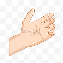 一点点的手势图片_黄色的一只手插画